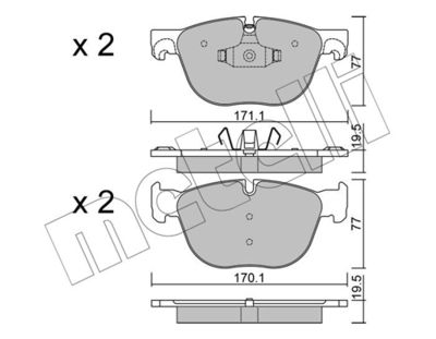 Brake Pad Set, disc brake METELLI 22-0770-0
