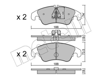 Brake Pad Set, disc brake METELLI 22-0775-0