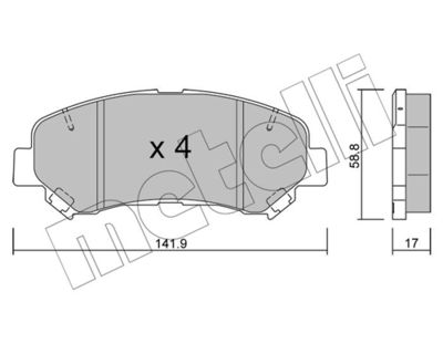 Brake Pad Set, disc brake METELLI 22-0792-0