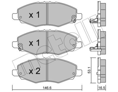 Brake Pad Set, disc brake METELLI 22-0798-0