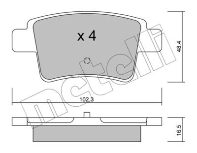 Brake Pad Set, disc brake METELLI 22-0801-0