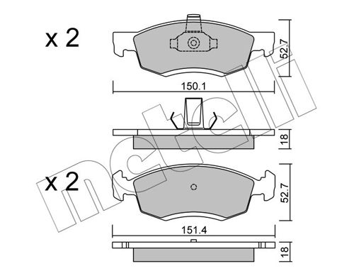 METELLI 22-0802-0 Brake Pad Set, disc brake