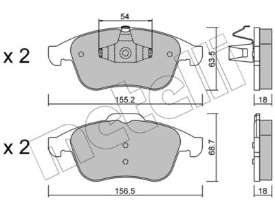 Brake Pad Set, disc brake METELLI 22-0803-0