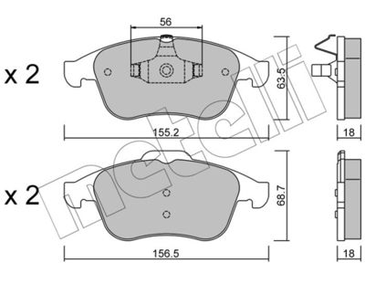 Brake Pad Set, disc brake METELLI 22-0803-1
