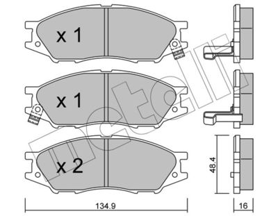 Brake Pad Set, disc brake METELLI 22-0810-0