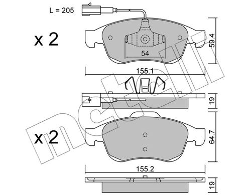METELLI 22-0817-1 Brake Pad Set, disc brake