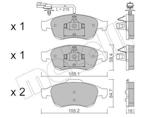 METELLI 22-0817-3 Brake Pad Set, disc brake