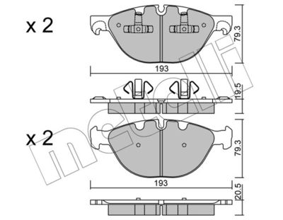 Brake Pad Set, disc brake METELLI 22-0823-0