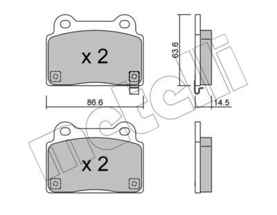 Brake Pad Set, disc brake METELLI 22-0826-0