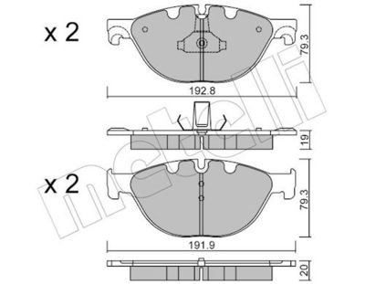 Brake Pad Set, disc brake METELLI 22-0830-0