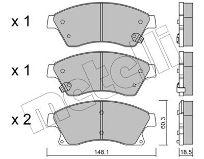 Brake Pad Set, disc brake METELLI 22-0838-0