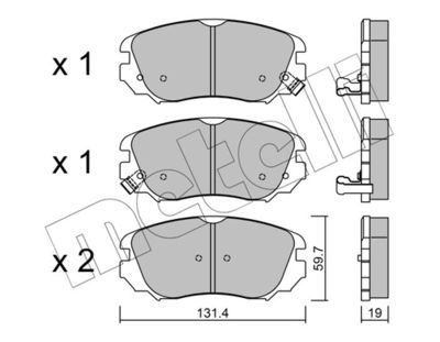 Brake Pad Set, disc brake METELLI 22-0841-0