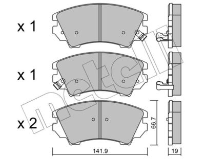 Brake Pad Set, disc brake METELLI 22-0842-0