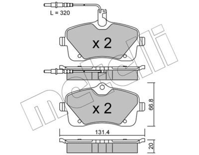 Brake Pad Set, disc brake METELLI 22-0853-0