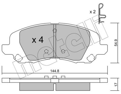 Brake Pad Set, disc brake METELLI 22-0861-0