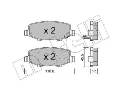Brake Pad Set, disc brake METELLI 22-0863-0