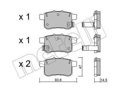 Brake Pad Set, disc brake METELLI 22-0868-0