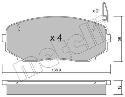 Brake Pad Set, disc brake METELLI 22-0872-0