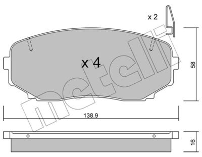 Brake Pad Set, disc brake METELLI 22-0872-1