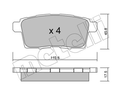 Brake Pad Set, disc brake METELLI 22-0873-0