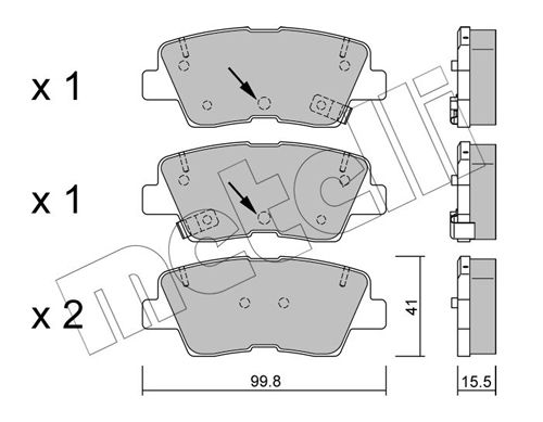 METELLI 22-0886-1 Brake Pad Set, disc brake