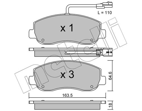 METELLI 22-0898-0 Brake Pad Set, disc brake