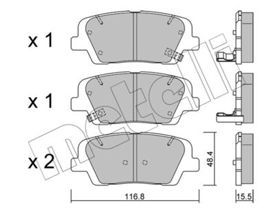 Brake Pad Set, disc brake METELLI 22-0901-0