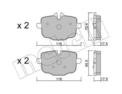 Brake Pad Set, disc brake METELLI 22-0921-0