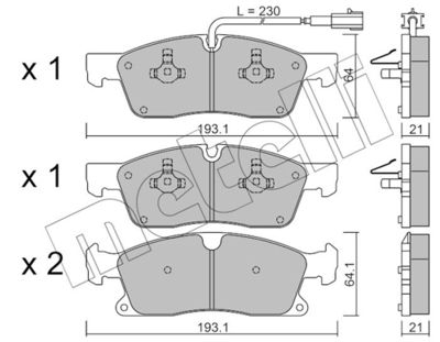 Brake Pad Set, disc brake METELLI 22-0927-5