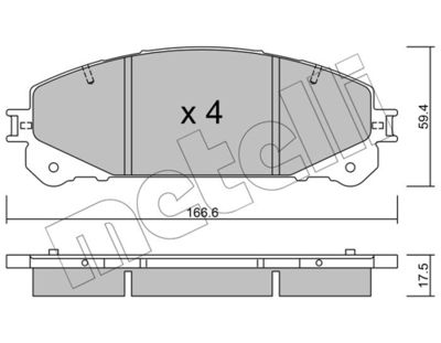 Brake Pad Set, disc brake METELLI 22-0938-0