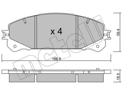Brake Pad Set, disc brake METELLI 22-0938-1