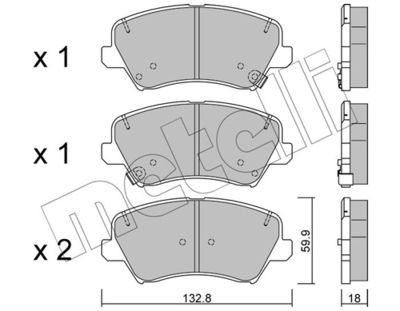 Brake Pad Set, disc brake METELLI 22-0944-0