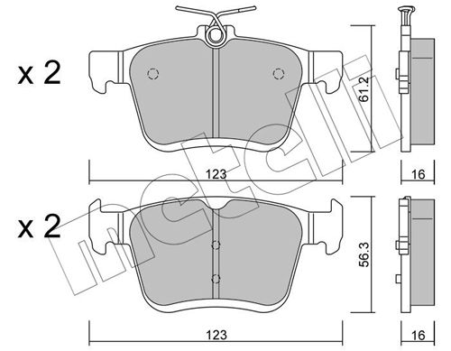 METELLI 22-0951-0 Brake Pad Set, disc brake