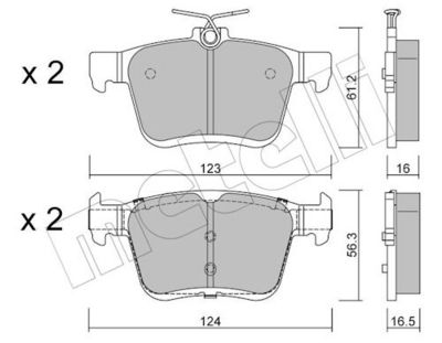 Brake Pad Set, disc brake METELLI 22-0951-2