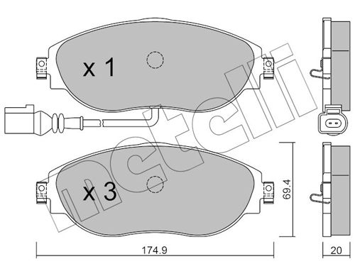 METELLI 22-0952-0 Brake Pad Set, disc brake