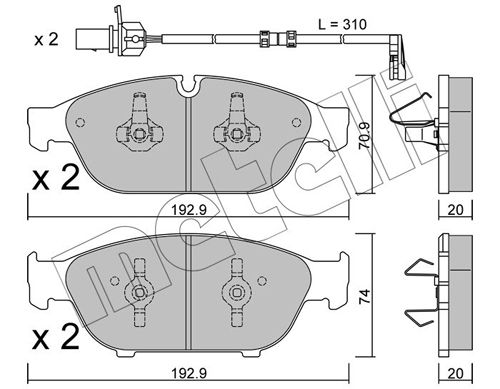 METELLI 22-0953-0K Brake Pad Set, disc brake