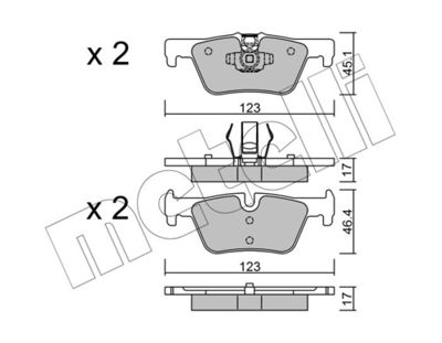 Brake Pad Set, disc brake METELLI 22-0962-0