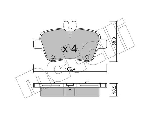 METELLI 22-0966-0 Brake Pad Set, disc brake