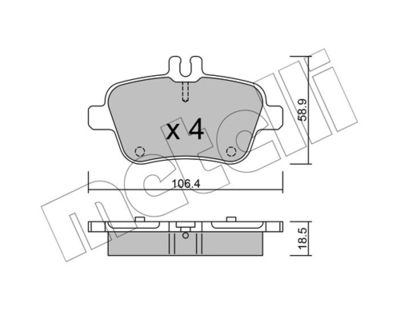 Brake Pad Set, disc brake METELLI 22-0966-0
