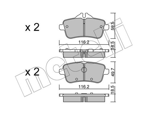 METELLI 22-0968-0 Brake Pad Set, disc brake
