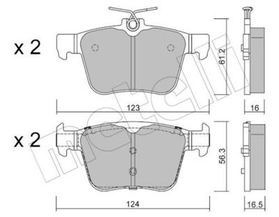 Brake Pad Set, disc brake METELLI 22-0981-2