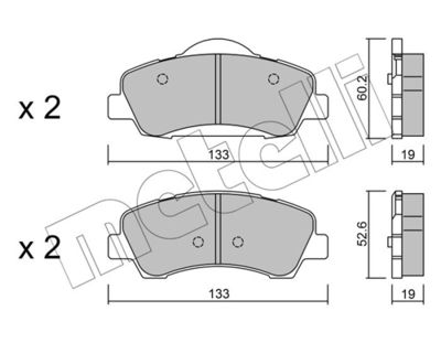 Brake Pad Set, disc brake METELLI 22-0982-0