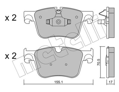 Brake Pad Set, disc brake METELLI 22-0985-0