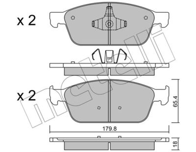Brake Pad Set, disc brake METELLI 22-0989-0