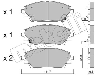 Brake Pad Set, disc brake METELLI 22-0992-0
