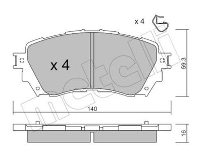 Brake Pad Set, disc brake METELLI 22-0994-0