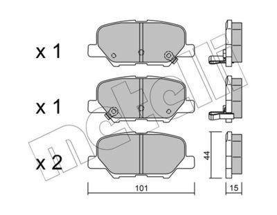 Brake Pad Set, disc brake METELLI 22-0995-0