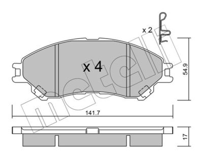 Brake Pad Set, disc brake METELLI 22-0996-0