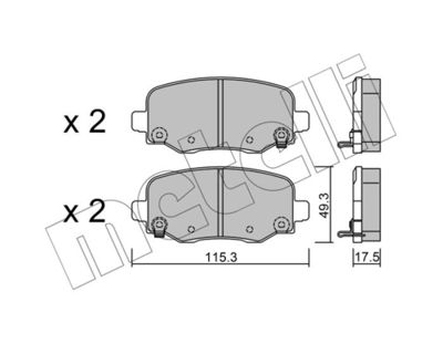 Brake Pad Set, disc brake METELLI 22-1002-0