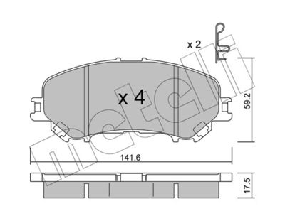 Brake Pad Set, disc brake METELLI 22-1010-1